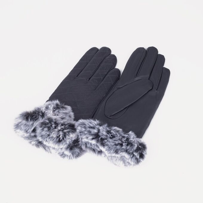 Перчатки, размер 7.5, утеплитель искусственный мех, цвет серый 7558742