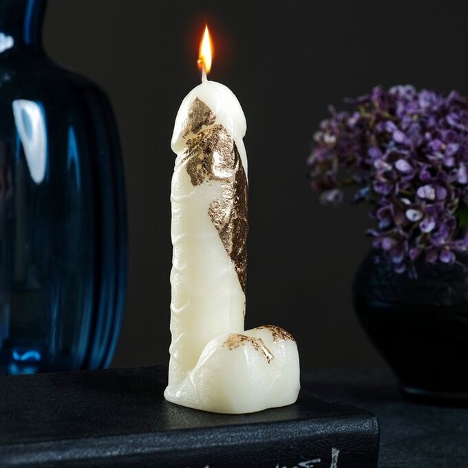 Дарим красиво Фигурная свеча &quot;Фаворит&quot; молочная с поталью 12,5см