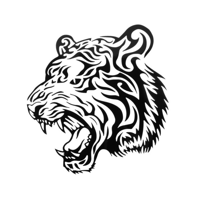 СИМА-ЛЕНД Наклейка на авто &quot;Тигр&quot;, 18?16,5 см, светоотражающая, черный