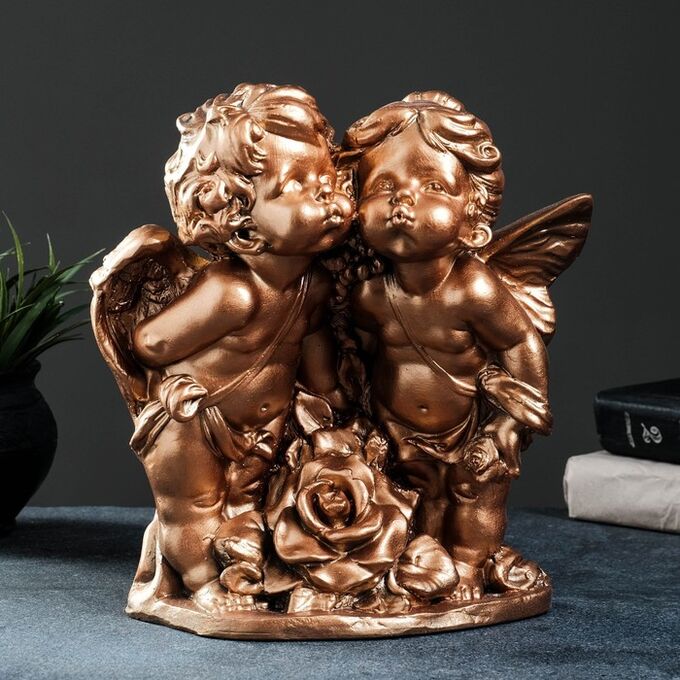 Хорошие сувениры Фигура &quot;Ангел и Фея с розой&quot; бронза 24х12х26см