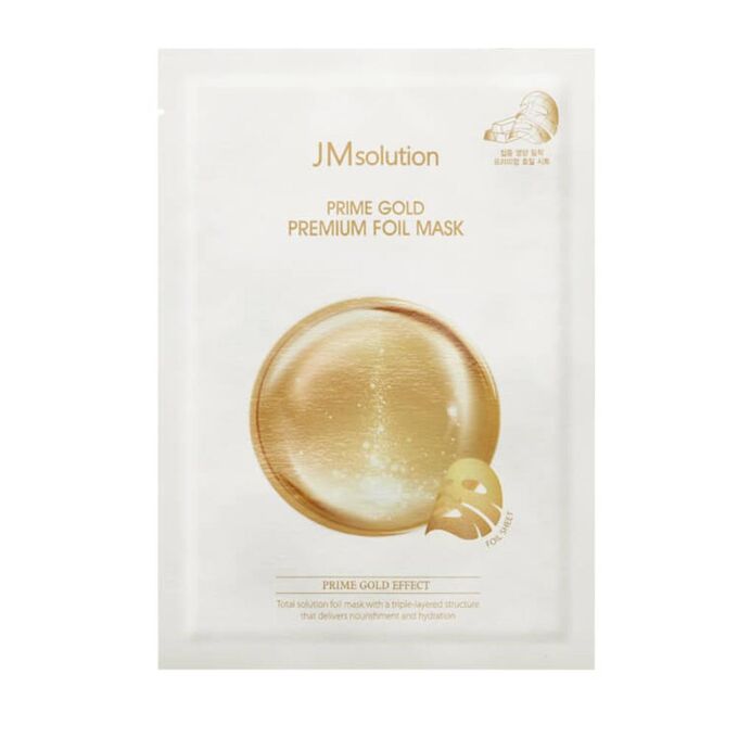 JMSolution Трехслойная увлажняющая маска с коллоидным золотом Prime Gold Premium Foil Mask, 35мл