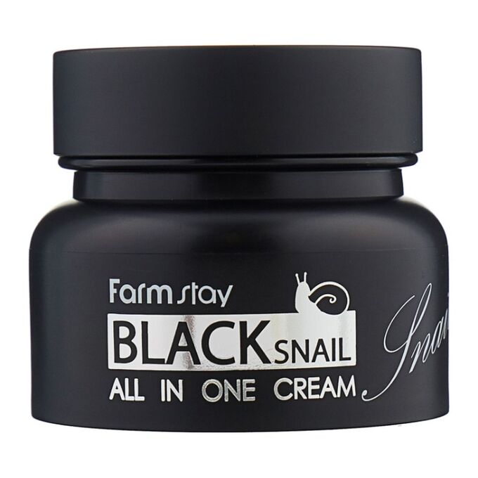 Крем для лица с муцином чёрной улитки, Farm Stay Black Snail All In One Cream