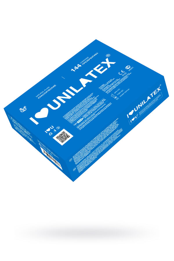 Shunga Презервативы Unilatex, natural plain, гладкие, классические, 18 см, 5,4 см, 144 шт.