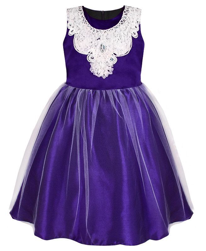 Радуга дети Нарядное платье для девочки тёмно-фиолетового цвета 84036-ДН19