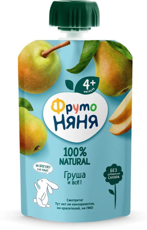 ФРУТОНЯНЯ Пюре 90г груша натуральное | Фруктовые пюре. Пюре детское