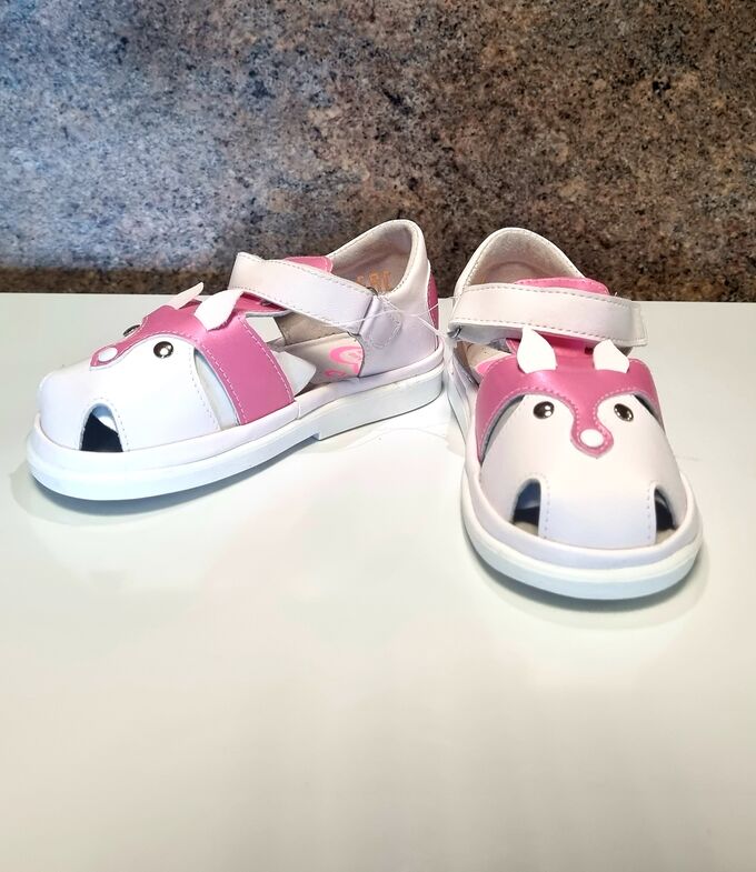 Туфли для девочки малодетские белый/розовый