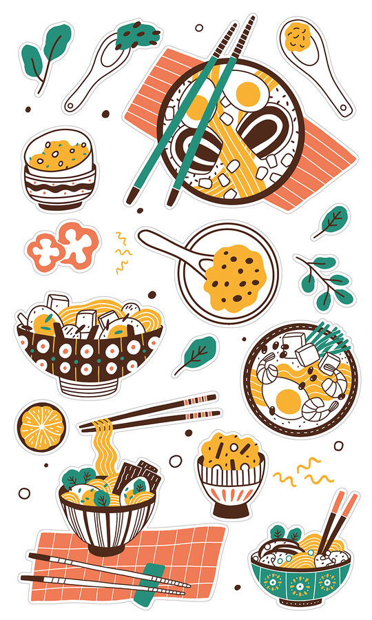 Декоративные виниловые наклейки 30х50 Японская еда