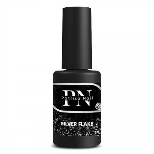 Patrisa Nail Silver Flake- глянцевый топ с серебряными хлопьями без л/с.