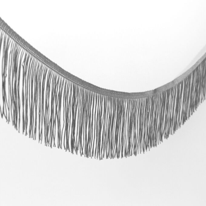 Арт Узор Тесьма декоративная «Бахрома», 10 см, 5 ± 0,5 м, цвет серый