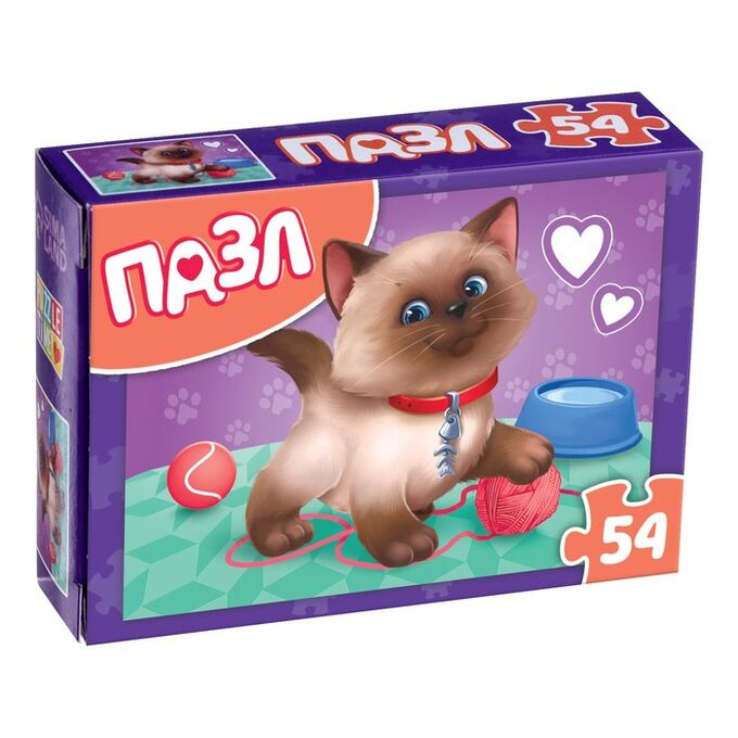 Puzzle Time / Пазл детский «Озорной котик», 54 элемента | Классические ...