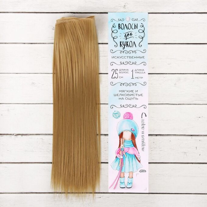 Школа талантов Волосы - тресс для кукол «Прямые» длина волос: 25 см, ширина:100 см, цвет № 24