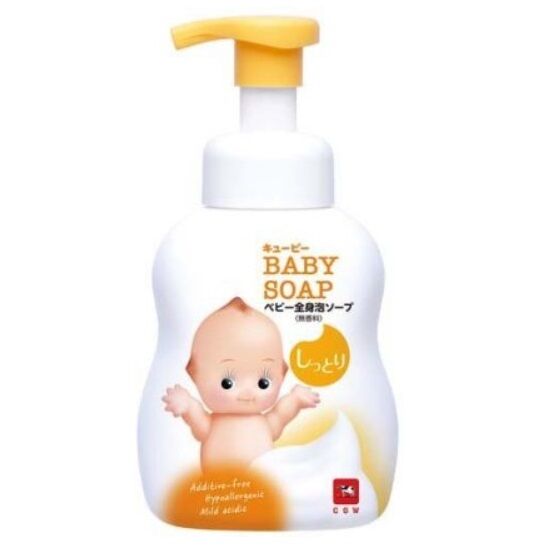 COW Увлажняющая молочная детская пенка &quot;2 в 1&quot; для мытья волос и тела с первых дней жизни (Без слез) &quot;QP Baby Soap&quot; 400 мл