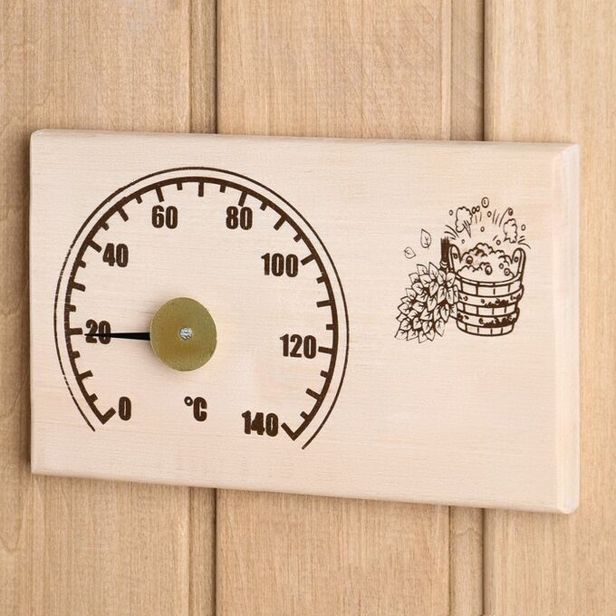 Деревянный термометр &quot;Станция банная&quot; открытая бытовая, от 0 до +140 С .