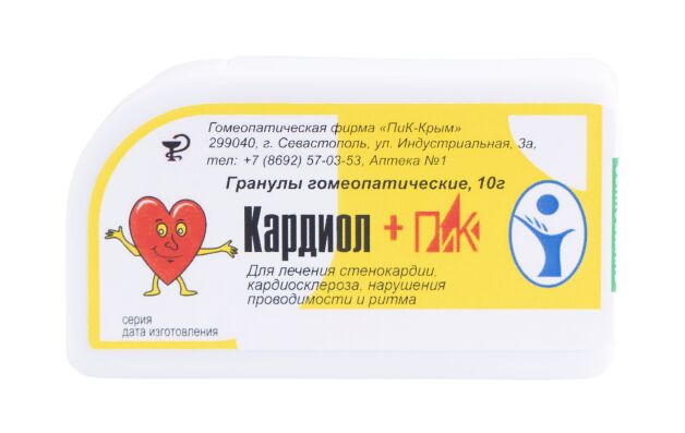 Мёд и конфитюр Кардиол плюс-ПиК гомеопатические гранулы при стенокардии 10 гр.