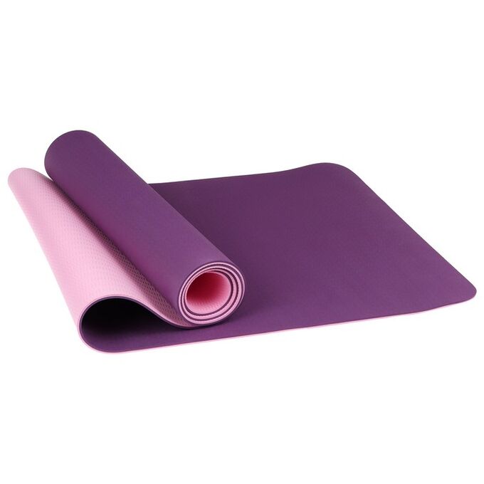 Sangh Коврик для йоги 183 × 61 × 0,6 см, двухцветный, цвет фиолетовый