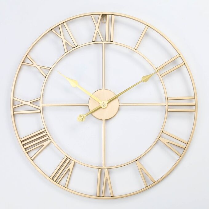 СИМА-ЛЕНД Часы настенные, серия: Лофт, плавный ход, d-60 см, золото