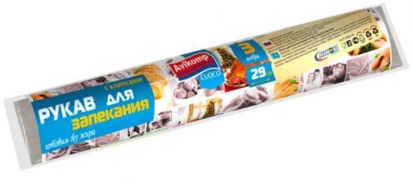 Техтор Рукав для запекания с клипсами в полипроп.упак. Eco Technology 0,29х3м 11мкм