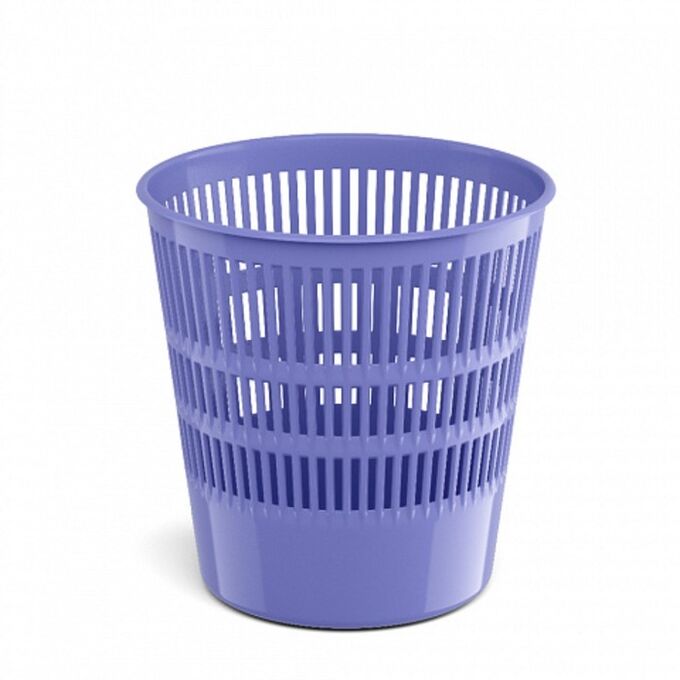 Корзина для бумаг и мусора ErichKrause Pastel, 12 литров, пластик, сетчатая, фиолетовая