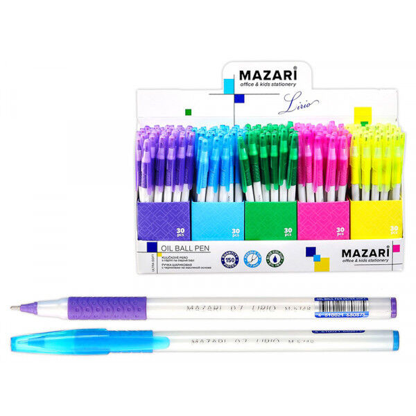 Ручка шарик &quot;Mazari Lirio Ultra Soft&quot; 0.7 мм на масл. осн., грип, синяя 30/150 арт. M-5748