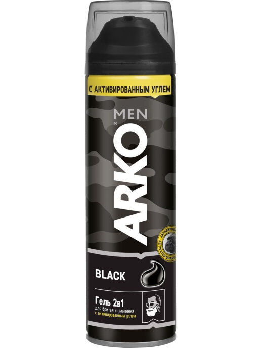 ARKO Гель для бритья и умывания с активированным углем 200 мл