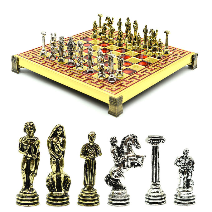 Шахматы сувенирные с металлическими фигурами &quot;Геракл&quot; 205*205мм.