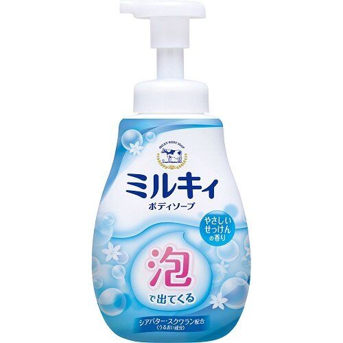 COW Увлажняющее жидкое мыло-пенка для тела с ароматом цветочного мыла «Milky Body Soap» 600 мл