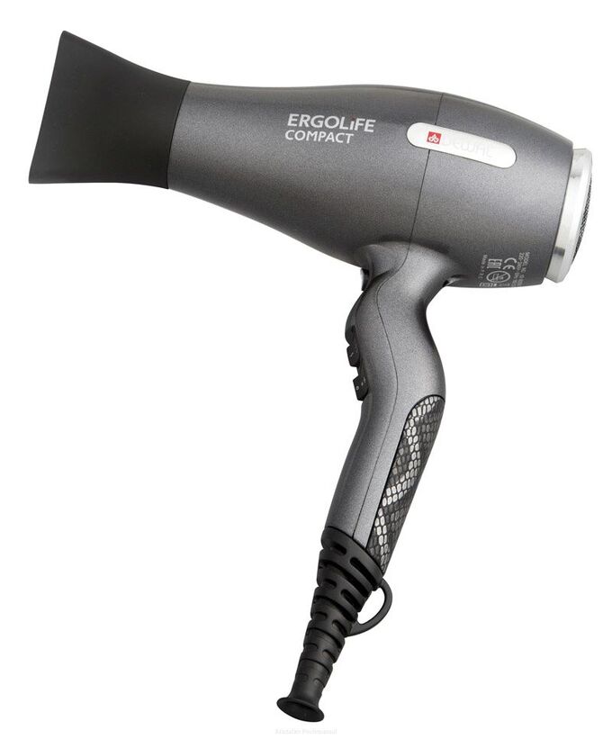 Dewal Профессиональный фен для волос ErgoLife Compact 03-002 Grafit, серый, 2000 Вт