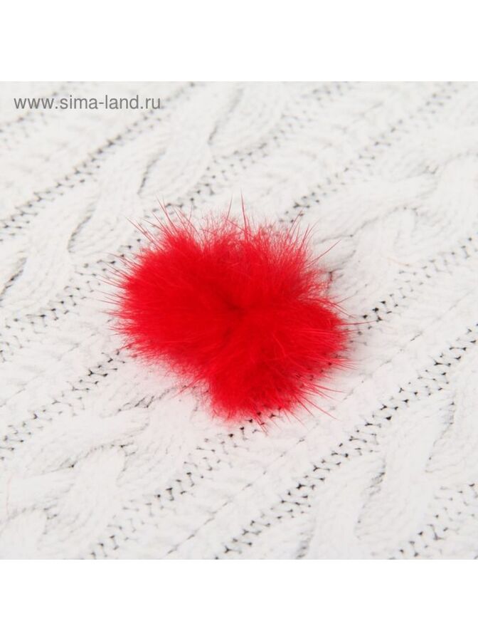 СИМА-ЛЕНД Помпон из натурального меха норки 1 шт 3 см цвет красный