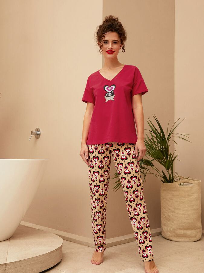 Комплект жен: фуфайка (футболка), брюки Mia Cara