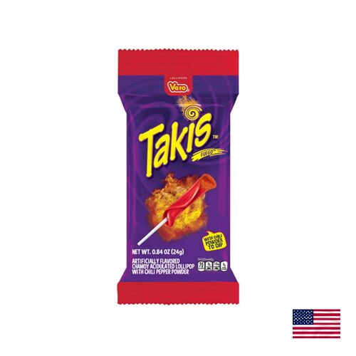 Takis Fuergo Lollipop 24g - Такис острый леденец