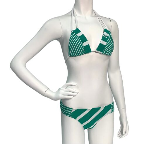 Зеленый купальник RIPCURL с белыми полосками  №7559
