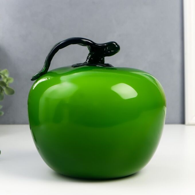 Сувенир стекло пресс-папье &quot;Зелёное яблоко&quot; под муранское стекло 18х20х20 см