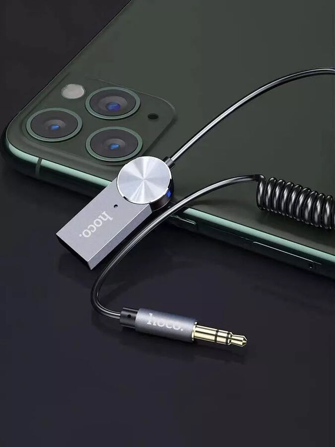 Адаптер Bluetooth to AUX 3.5 jack HOCO. Audio Receiver DUP02 BT 5.0 Переходник AUX Гарнитура