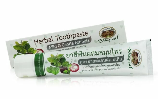 Травяная зубная паста Abhai Herb с мангостином для лечения и профилактики заболеваний десен, 100 гр