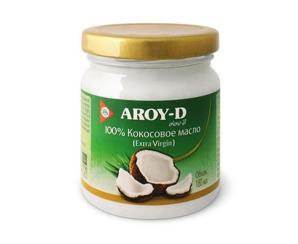 Масло кокосовое 100% Extra Virgin 450мл ст/б 1шт/12 Aroy-D