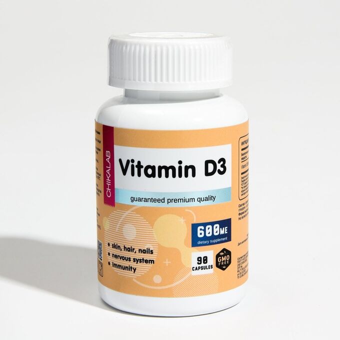 Витамин D3 600 ME Chikalab, 90 капсул