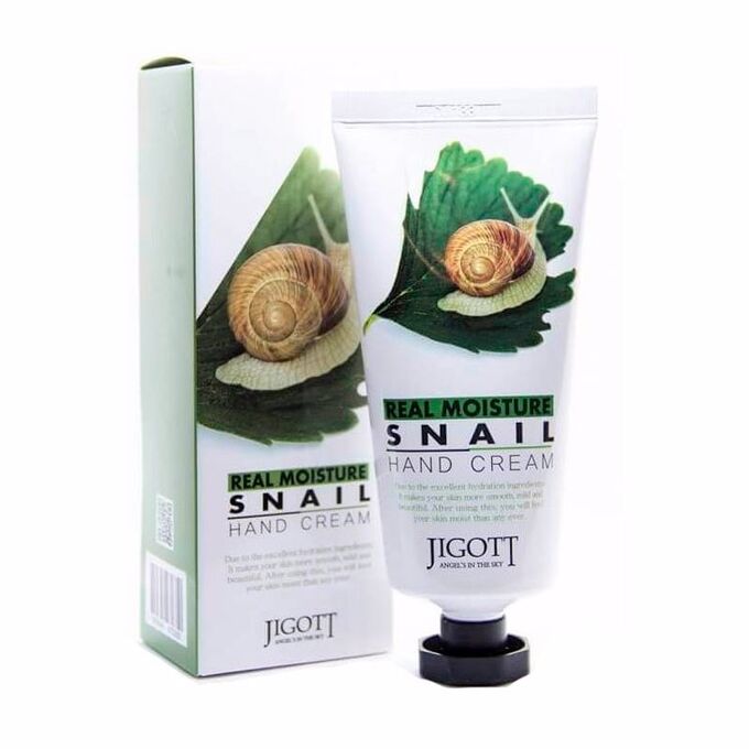 JIGOTT REAL MOISTURE SNAIL HAND CREAM Крем для рук с муцином улитки 100мл