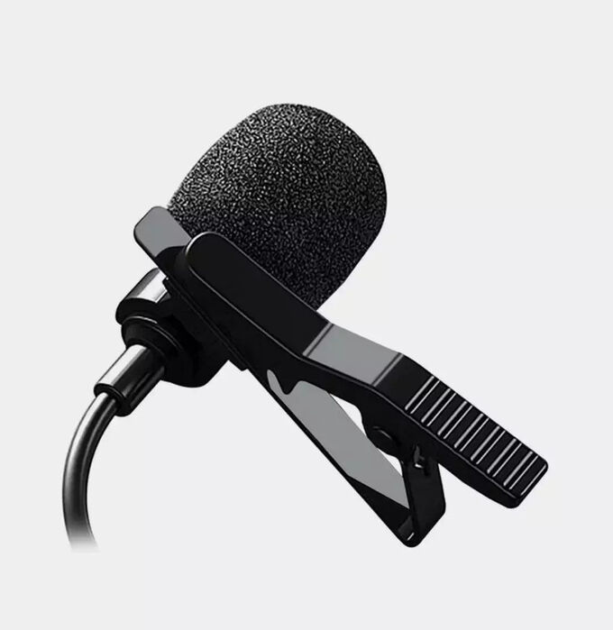 Мини микрофон петличный для девайсов Earldom E38 с входом 2in1 Jack 3.5mm