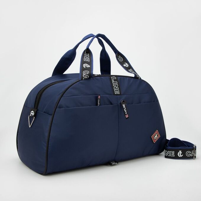 Capline Сумка спортивная на молнии с подкладкой, 4 наружных кармана, цвет синий