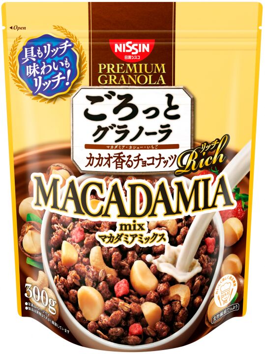 Мюсли Nissin Cisco с ароматом какао и макадамией 300г 1/12 пакет Япония