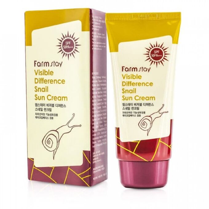 Farm Stay FarmStay Крем солнцезащитный с муцином улитки La Ferme Visible Difference Snail Sun Cream SPF 50+ PA+++ 70 мл