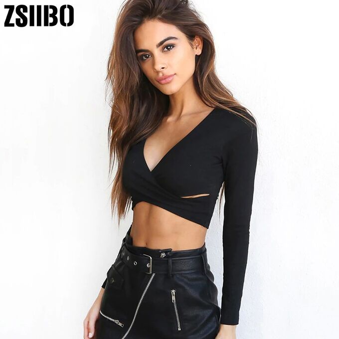 Women Crop Top с вырезом