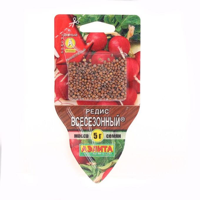 Агрофирма АЭЛИТА Семена Редис &quot;Всесезонный&quot;, сеялка, 5 г