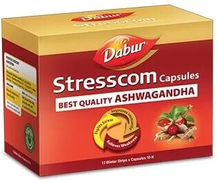 Стресском Ашвагандха Дабур 12 блистеров х 10 капсул Stresscom Ashwagandha Dabur