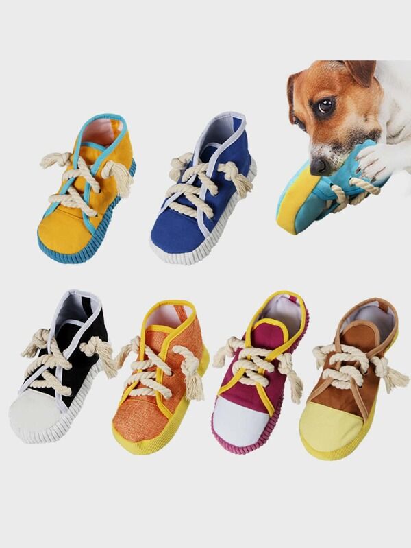 1шт Жевательная игрушка в форме обуви для домашних животных случайного цвета