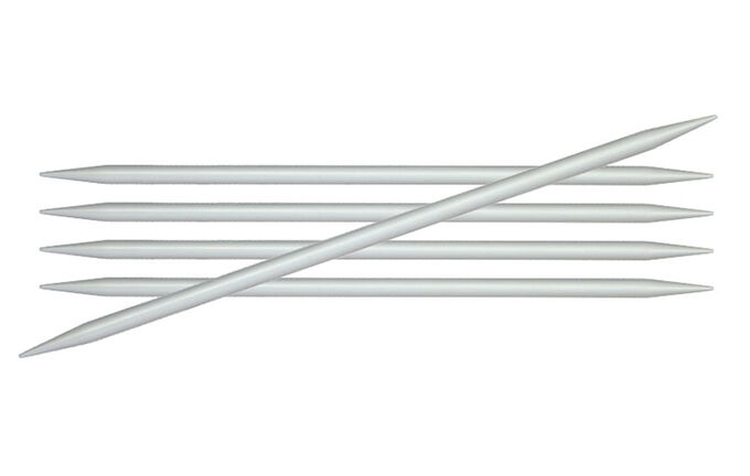 45125 Knit Pro Спицы чулочные Basix Aluminum 5,5мм/20см, алюминий, серебристый 5 шт.