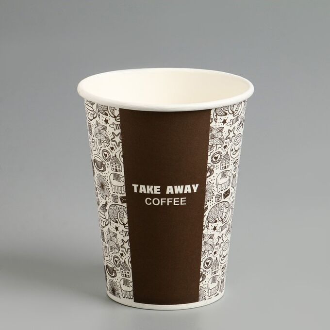 СИМА-ЛЕНД Стакан бумажный &quot;Take Away COFFEE&quot; для горячих напитков, 350 мл, диаметр 90 мм