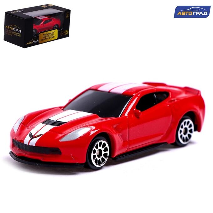 Время игры Машина металлическая CHEVROLET CORVETTE GRAND SPORT, 1:64, цвет синий