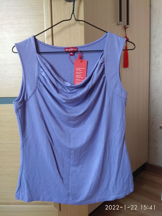 Блуза с драпировкой, бренд WOOLSTREET, лавандовый цвет во Владивостоке