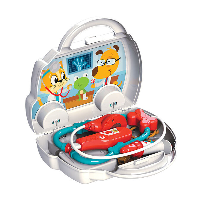 Азбукварик Музыкальная Скорая помощь с набором доктора (комплект из 5 предметов: машинка-чемоданчик.